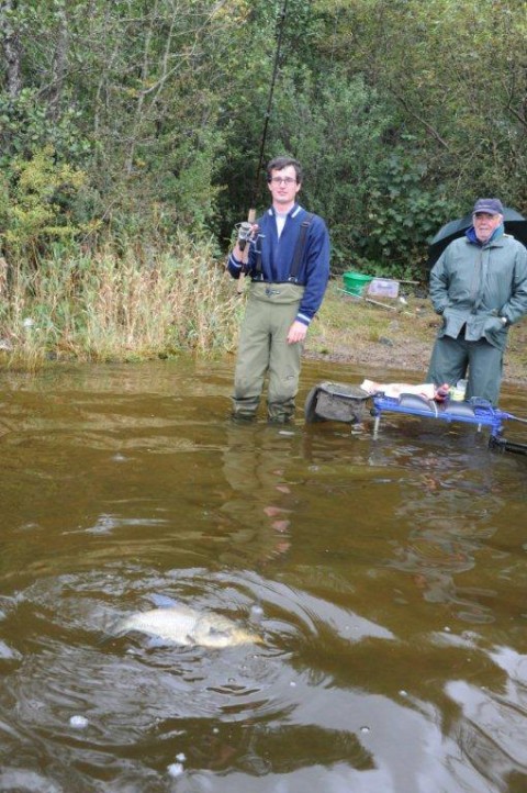 Nick landing another bream as Jose looks on