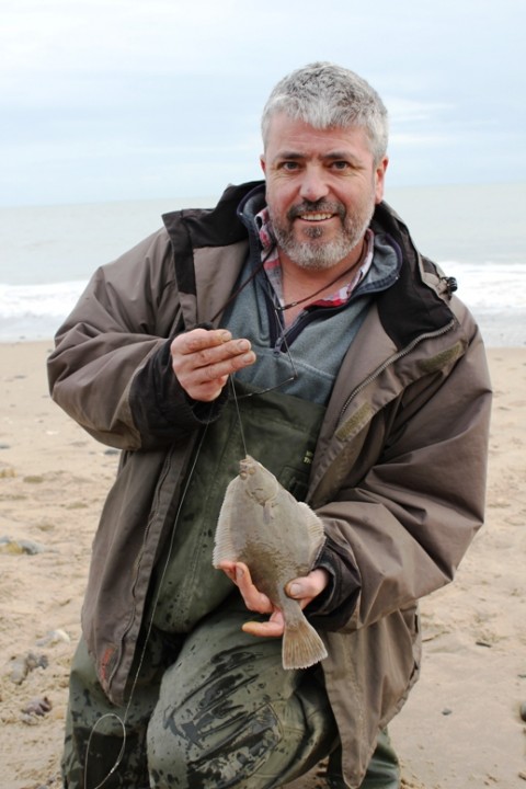 Brian Cooke with a nice flounder at the Courtown event last Sunday 11th December 2011