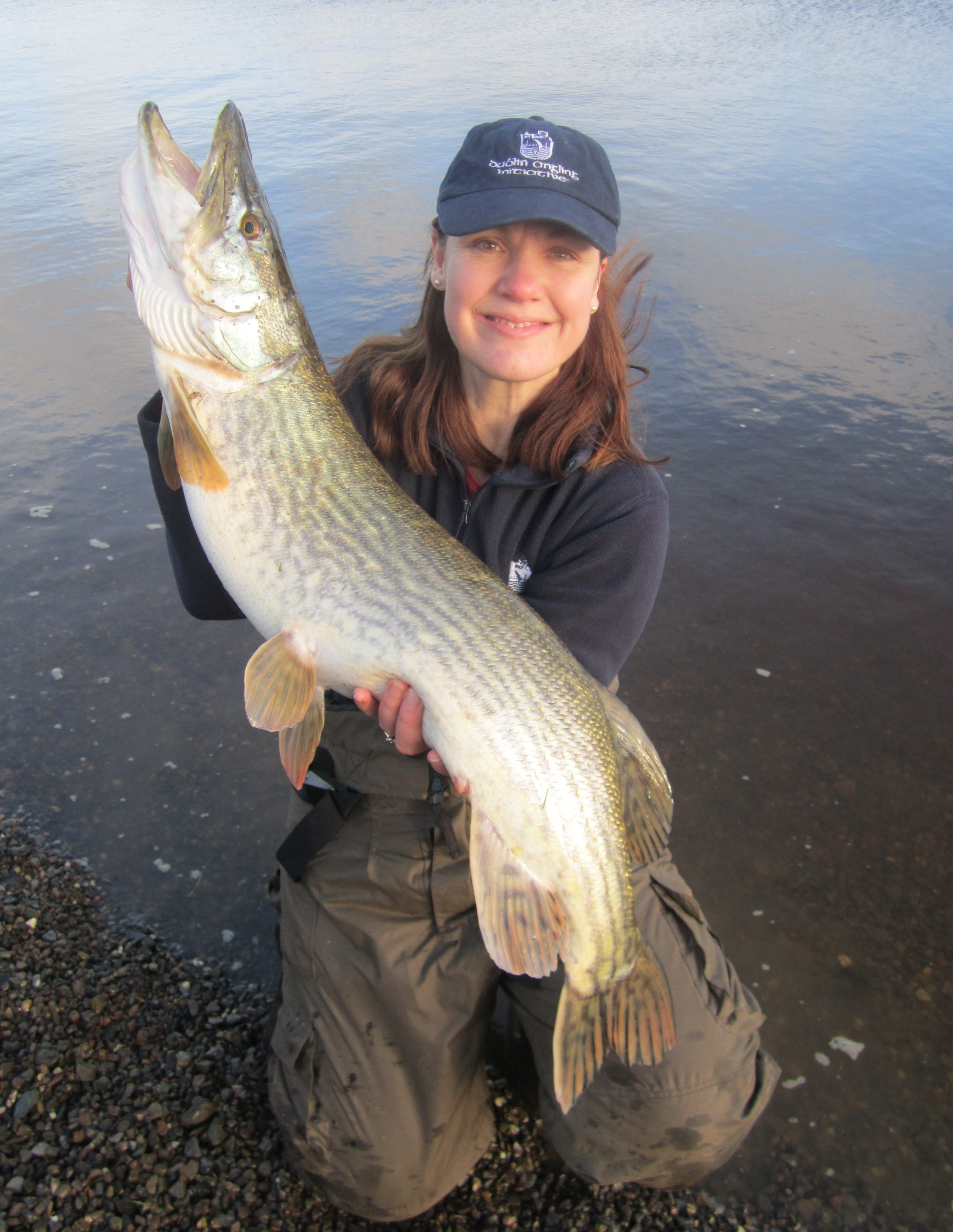 Josie Mahon of Inland Fisheries Ireland with her 17lb 8oz pike from Blessington