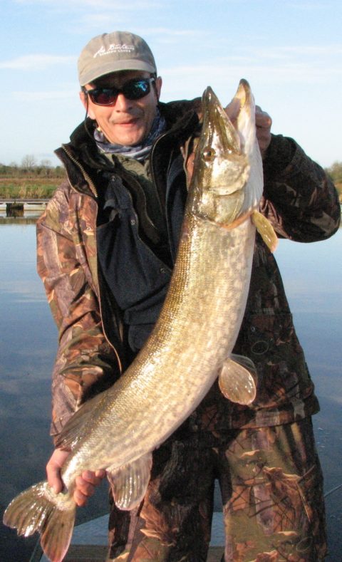 An 18lb pike caught by Kevin Hardy on fly
