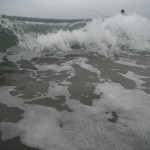 Barry get amongst the waves to work his lure