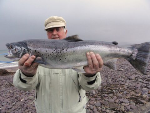 Local angler, Mr. Jim Sayers caught the first specimen sea trout from Lough Currane this year