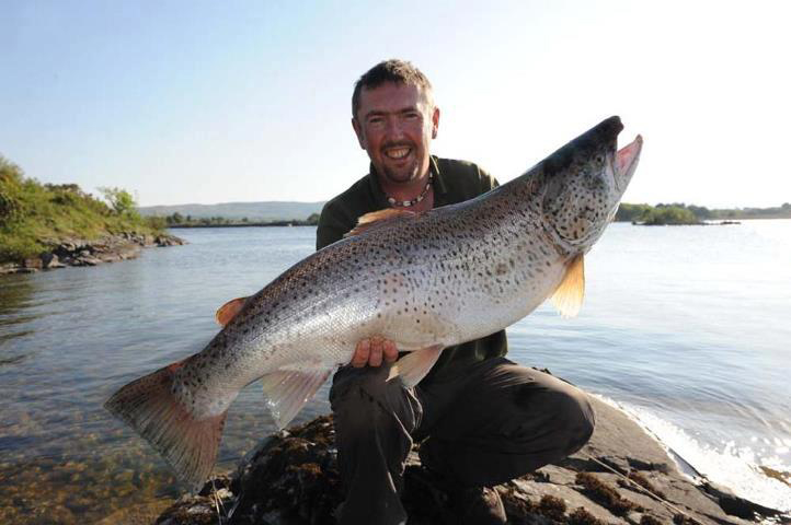 Ceri Jones with his record-breaking Corrib ferox trout, a magnificent fish of 23lbs 12oz, taken while trolling on Lough Corrib, May 2012