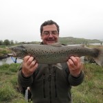 Liam Ellis wth his speciemen sea trout
