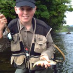Thomas on the Strule with a small trout