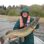 A great pike taken on fly by a client fishing with angling guide Marc O'Regan