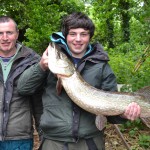 James Greene Snr and James Jnr with their 18lb 15oz pike, winners of the Poyntonia Cup.
