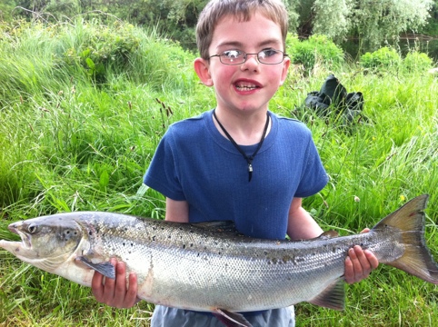 A strong young man - Shane Maher with his 10lb Salmon