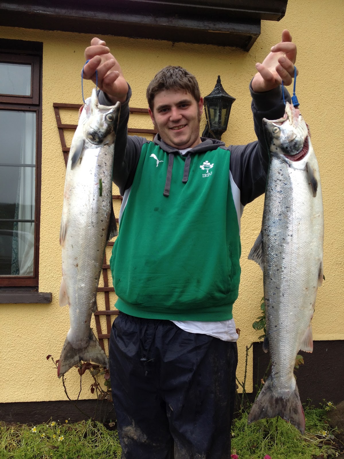 James Hill with two salmon weighing 3.7lb & 5.7lb