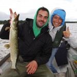 Andrea Easagrande and Sara Bastianelli enjoy the fishing