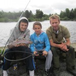 Des Chew IFI in the company of young anglers, Sean McNamara and Megan Doyle
