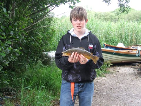 Darren Harten, Cavan with his winning trout at the L.S.T.P.A Youth      