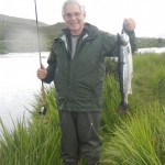 Bob Glauber from Brookline, USA managed to land his first ever salmon, a sea liced 4lbs2ozs fish