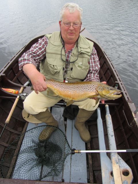 John Fish with his estimated 10lbs brown trout from Lough Inagh