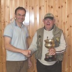 93 yr old Sean McCaul, president of the L.S.T.P.A presenting winner Darragh Murtagh with the McDonald cup