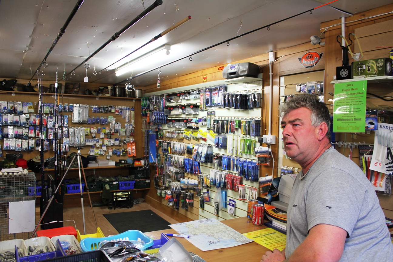 Colm Murphy in his Well Stocked Tackle Shop in Rosslare Strand