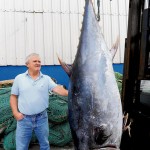 Tom Kennedy from Dingle, who was on the Fiona K which, with the help of the Ocean Venture, caught the fish yesterday