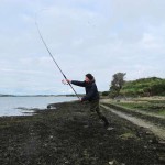 Casting lug bait after Bass in the estuary