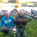 Ciaran Newman and winner John Brennan with his 5.792 Lbs Ennell trout.