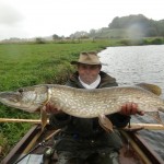Didier Martin with a fine pike of 118 cms from the Castle River (Erne) near Killeshandra