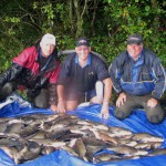Phil, Les and Tony with their catch at Melview Lodge