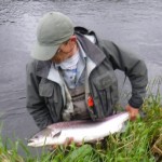 Sigi Hummelsberger from Germany releasing fish