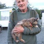 Des Elliott at Kilnahard Pier with his lucky cat ‘Eartha Kit’. Des’s cat always travels with him in his boat when he fishes Lough Sheelin, Eartha loves fishing but isn’t that keen on windy conditions!