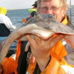 Max with a thornback ray