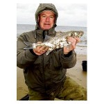 Mark Baker from Meath with a bass of about 1.5kg caught on Sandeel Bay during the Hook Bass Angling Festival