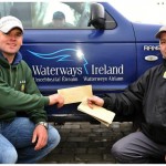 Danny Quin Irish International angler being presented his Section winnings by Carlow C.A.C.  chairman and National Federation (N.C.F.F.I.) Exec comm. member Gerry McStraw.