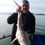 Brian Cooke bagged one of the 3 fine Huss, hard work in 50M of water.