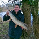 Garrett Walsh with a Pike caught on a rubber Roach last Sunday.