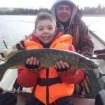A1 fisherman –  seven year old Luke Brennan and Dad Glenn with Lough Gowna Pike