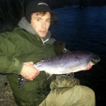 Eoin Mc Manus Releasing a Fish Estimated at 8 to 9lbs from The Mill Pool On Sunday Evening. Pictures courtesy of Joe Broderick