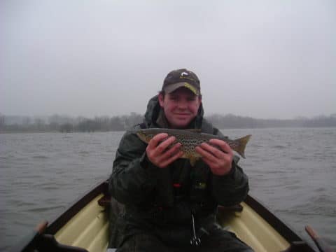 Gary McKiernan with his 2 ½ lb trout caught on Wednesday March 6th