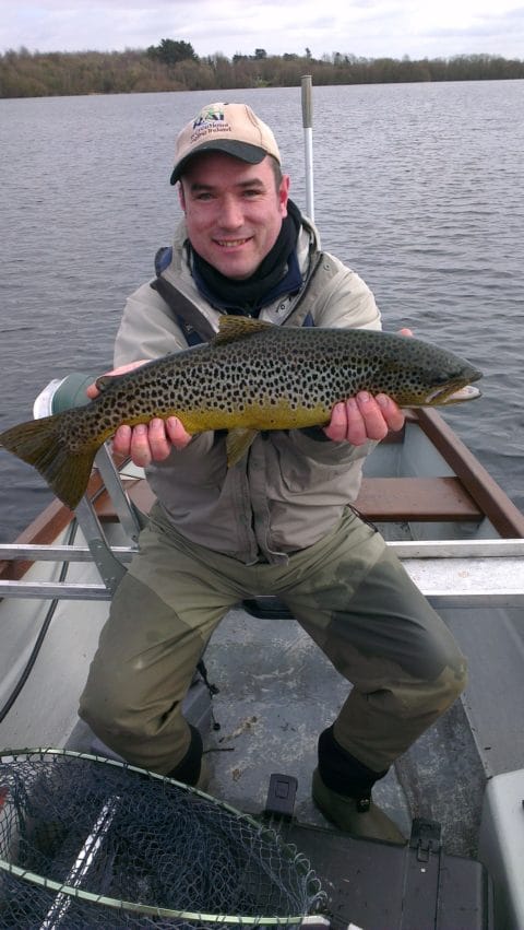 Peter Boyle with his 5lb trout caught March 1st on Sheelin