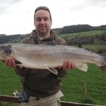 Barry Kendellan with salmon weighing 13.5lb. It was taken on the upper river.