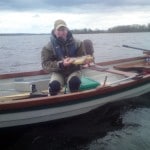 Lough Sheelin – Pat Gallagher with his 3 lb trout caught on a sooty olive and quickly returned