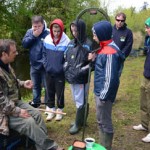 Mark Carolan of Drogheda Coarse Angling Club introduces youngsters to the joys of angling at the Boyne canal on Saturday last.