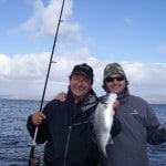 Father and son with one of their bass – Michel and Baptiste Scola-Grimaldi