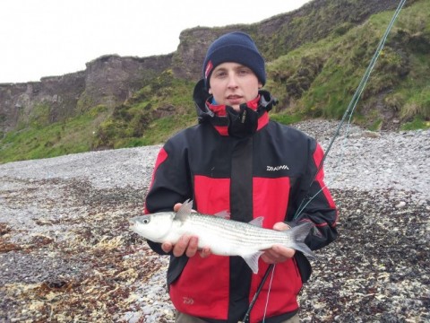 Tyrone with his first mullet on fly