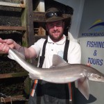 Alex Holfeld with his Wicklow Specimen Hound of just under 9lb