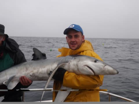 Dutch anglers on the Sea Breeze III had the first blue shark of the season