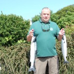 Paul Rippingale With Two Fish This Morning On Prawn.