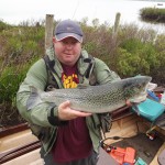 Gerald McCarthy with a 6 lb. 2 oz sea trout from Lough Currane