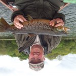 Jim O’Reilly with his 6 lb trout caught on a green wulff