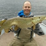 Gerry Farrell from Athy with his 14 lb 5 oz catch on Lough Rowan recently.