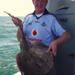 Gary Walsh shows off 1 of his 3 Thornback Ray