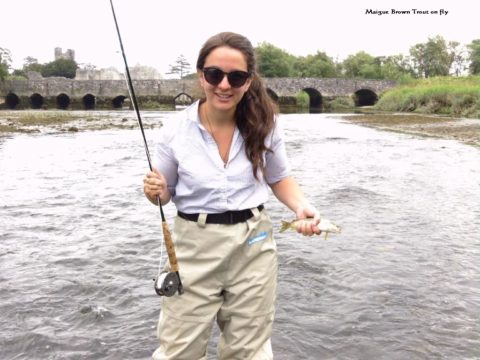 Juliana with one of her trout from the Maigue