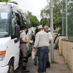 Teams arrive